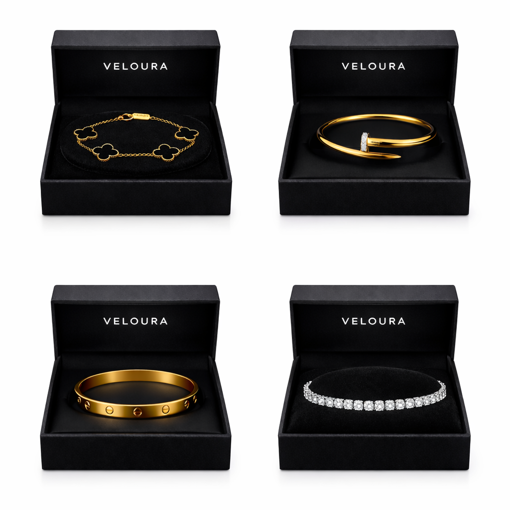 👉 Luxury Jewelry Set 💎 – Waterproof Bracelet Collection (Tarnish-Free & Gift Box Included)