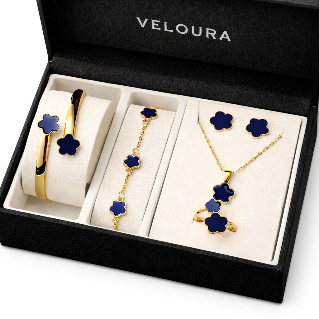 Luxury Clover Jewelry Set 💙 – Full Waterproof Jewelry Collection