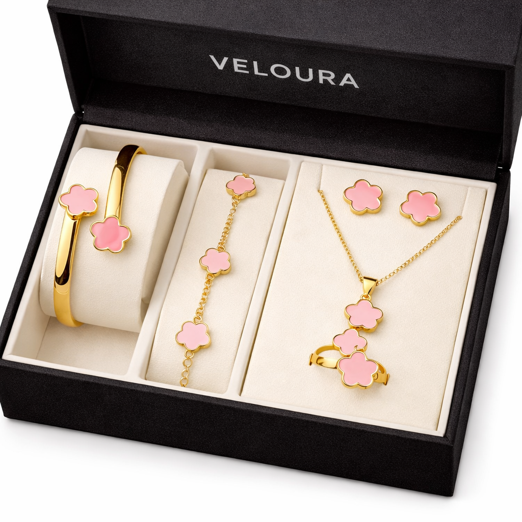 Luxury Clover Jewelry Set 💙 – Full Waterproof Jewelry Collection