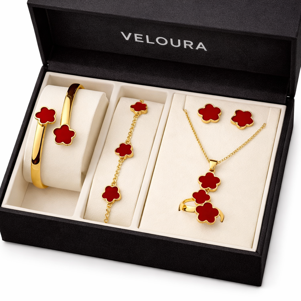 Luxury Clover Jewelry Set 💙 – Full Waterproof Jewelry Collection