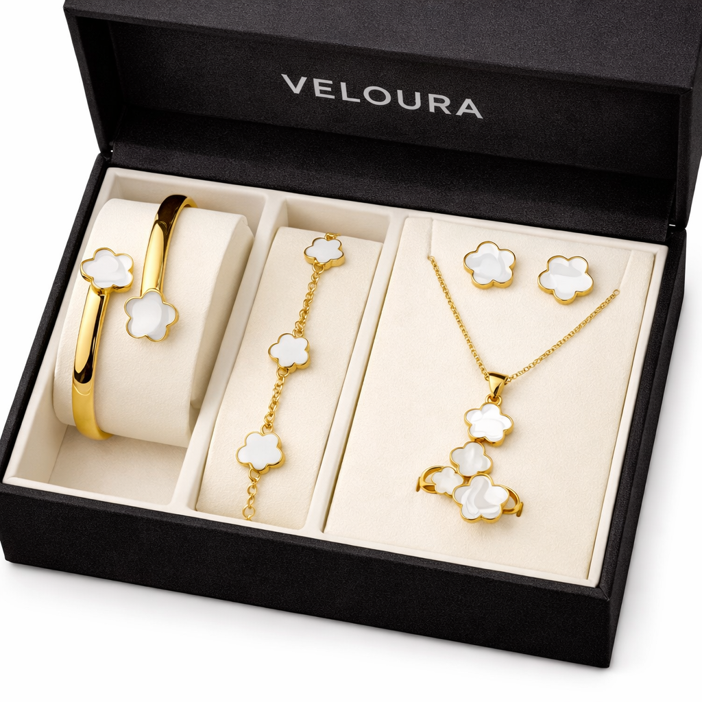 Luxury Clover Jewelry Set 💙 – Full Waterproof Jewelry Collection