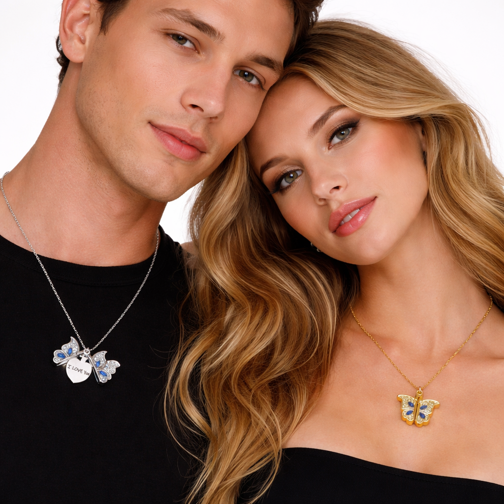👉 Butterfly Love Necklace ❤️ – Hidden Message “I Love You” Pendant (Waterproof & Tarnish-Free)